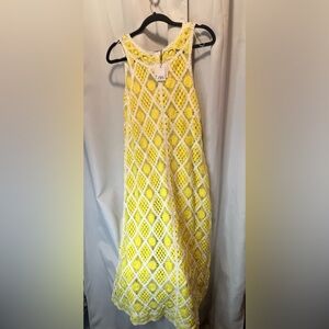 Zara Limited Edition  Rose Crochet Sleeveless Button Front Midi Maxi Knit Dress